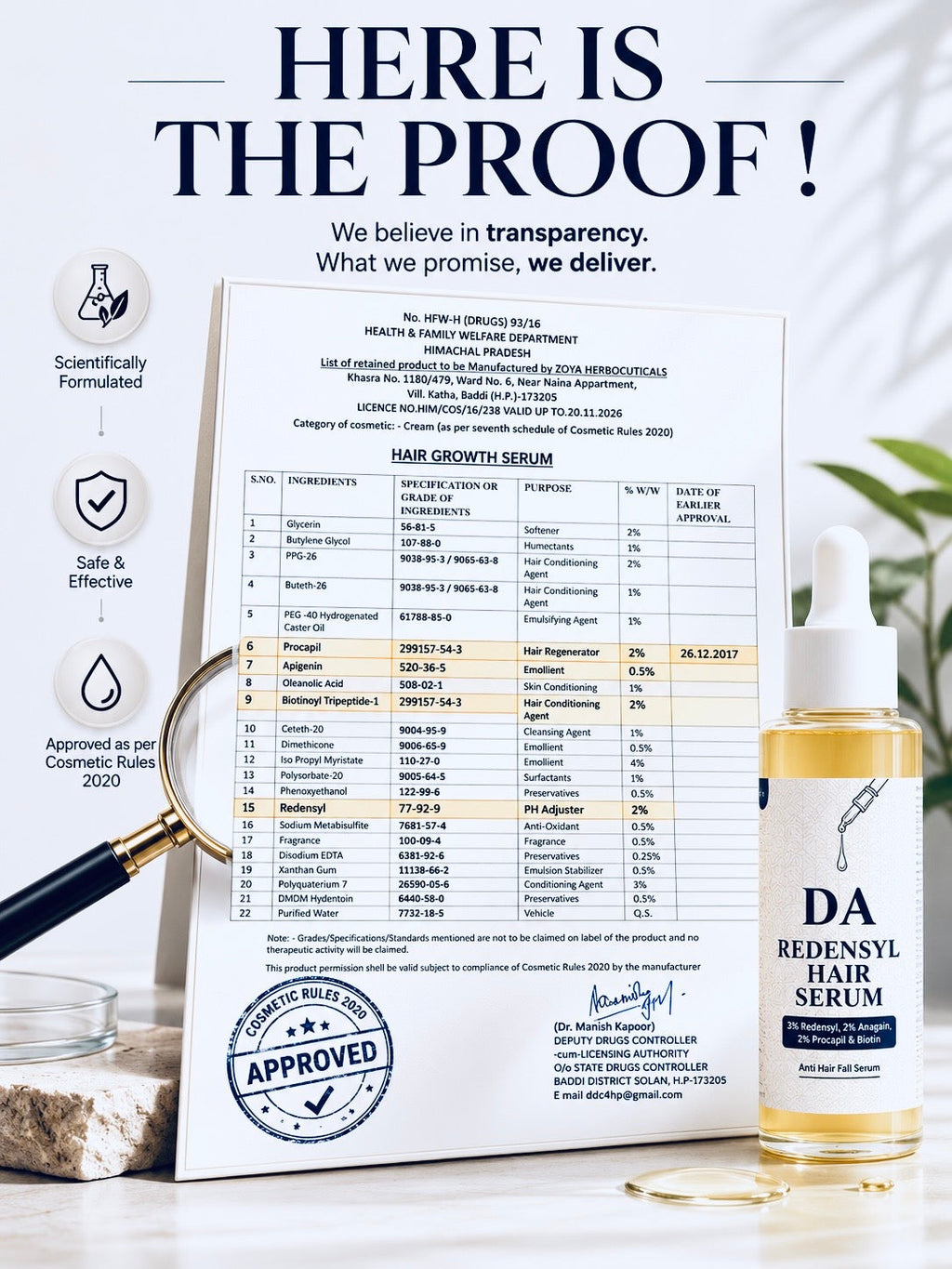 Hair Growth Serum : Hair Fall Ends. Power Begins