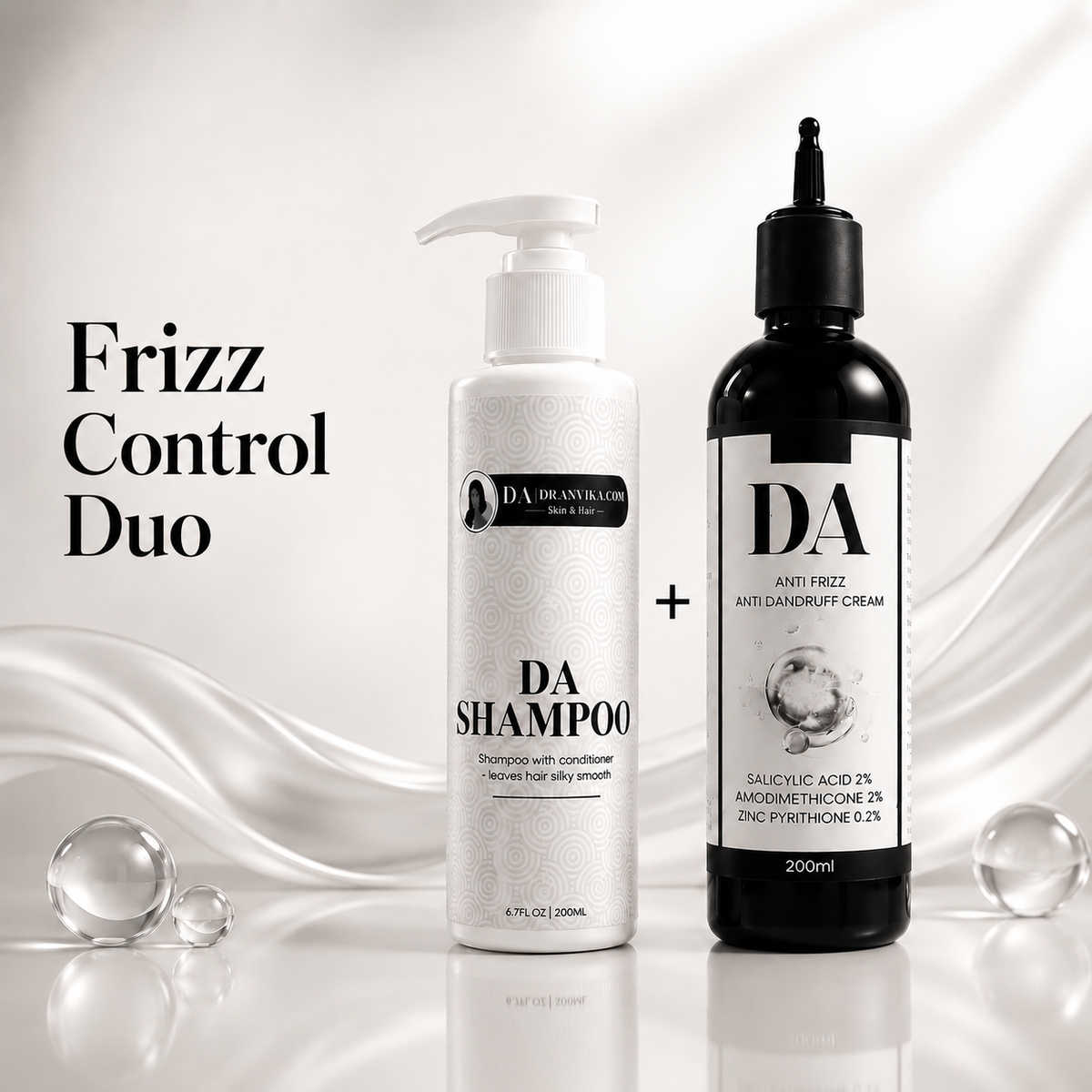 Frizzy Hair Control DUO : Frizz Control Cream + Shampoo